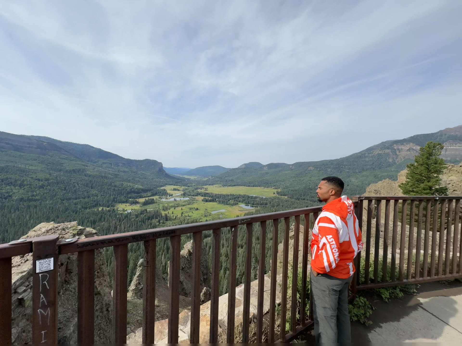 James at a mountain overlook, looking out over the valley